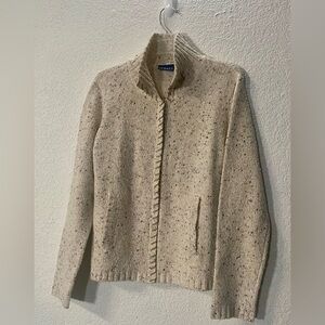 Liz Claiborne Cream Knit Cardigan sweater vintage size Large